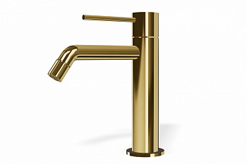 TREEMME Up+ Смеситель для раковины 103, без ДК, вынос 129 мм, DD Gold арт. 35651