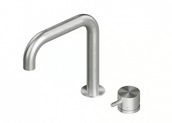 QUADRO DESIGN SOURCE Смеситель для раковины на 2 отверстия из столешницы, Brushed Stainless Steel арт. 35806