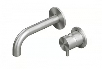 QUADRO DESIGN SOURCE Смеситель для раковины из стены, Brushed Stainless Steel AISI316L арт. 35808
