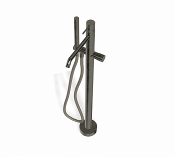 TREEMME Up+ Внешняя часть смесителя для раковины напольный, вылет 202 мм, CZ Brushed black chrome арт. 35828