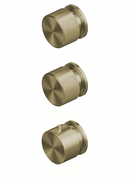 QUADRO DESIGN STEREO Термостатический смеситель на 2 выхода, AISI316L PVD: Light Gold арт. 35854
