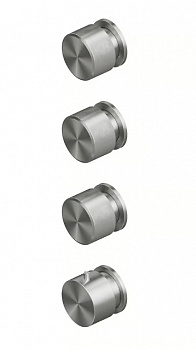 QUADRO DESIGN Смеситель термостатический с 3 запорными вентилями, AISI316L Brushed Stainless Steel арт. 35863