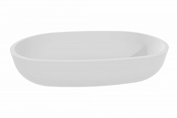 Salini GLORIA 05 Раковина накладная 640х385х145 мм, без перелива, БЕЗ ДК, S-Stone - белый матовый арт. 36325