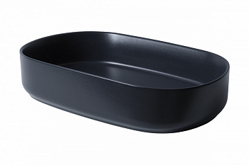 ALLEN BRAU FANTASY Раковина Oval керамическая накладная, без отв., 550х360 мм, черный мат арт. 36398