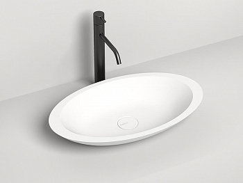 Salini CALLISTA 02 Раковина накладная 575х350х85 мм, без перелива, БЕЗ ДК, S-Stone - белый матовый арт. 36442