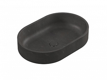 LANTIC KARON OVAL Раковина каменная на столешницу 60х40х14 см, Habana Dark арт. 36661