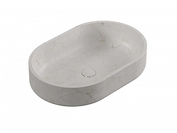 LANTIC KARON OVAL Раковина каменная на столешницу 60х40х14 см, Crema Italia арт. 36662