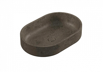 LANTIC KARON OVAL Раковина каменная на столешницу 60х40х14 см, Grey Stone арт. 36668