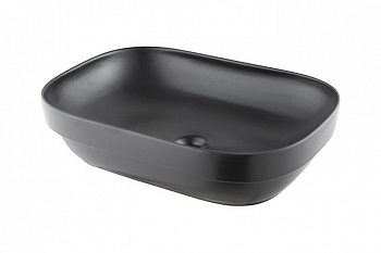 NOKEN LOUNGE FLUID Раковина полувстраиваемая без перелива, 56x39 см, черный матовый арт. 57744