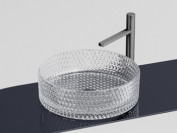 CERAMICANOVA Cristal Раковина накладная круглая 360х360хH112 мм, прозрачный арт. 62496