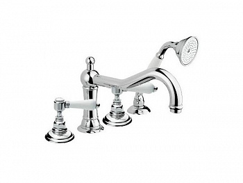 NICOLAZZI EXTRA LUSSO Cмеситель на борт ванны, 4 отв., crome/фурнитура P.M. BLANC арт. 38199