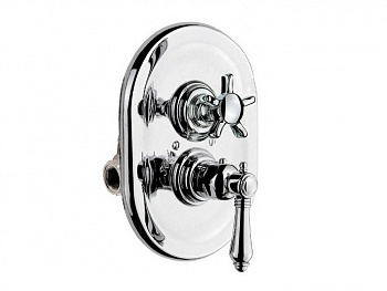 NICOLAZZI TERMOSTATICO Наружная часть термостата 3/4” с запорным вентилем, CROMO/Dames Anglais арт. 38245