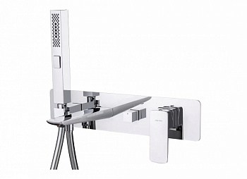 ALLEN BRAU INFINITY Cмеситель для ванны из стены, излив 195 мм, Kerox, Easy box в комплекте, хром арт. 38307