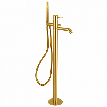 REMER X STYLE Однорычажный напольный смеситель для ванны, brushed gold арт. 38441