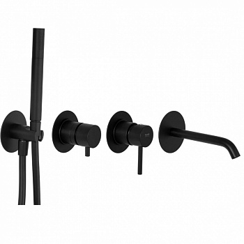 REMER X STYLE Смеситель встраиваемый для ванны на 4 отверстия, NO matt black арт. 38542