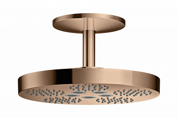 AXOR ONE Верхний душ 280 мм с 2 режимами, потолочный держатель 211 мм, Polished Red Gold арт. 38784