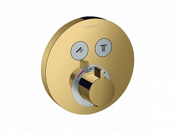 HANSGROHE ShowerSelect S Термостат на 2 потребителя, СМ, полир. золото арт. 38812