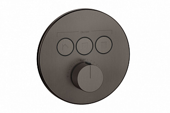 GESSI HI-FI COMFORT Внешняя часть термостата 3 режима, с кнопками вкл/выкл, Black Metal Brushed PVD арт. 39174
