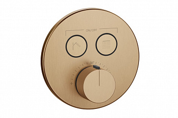 GESSI HI-FI COMFORT Внешняя часть термостата 2 режима, с кнопками вкл/выкл, Warm Bronze Br. PVD арт. 39175
