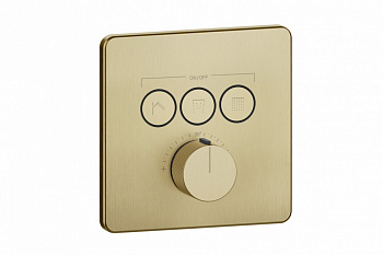 GESSI HI-FI COMFORT Внешняя часть термостата 3 режима, с кнопками вкл/выкл, Brushed Brass PVD арт. 39176