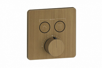 GESSI HI-FI COMFORT Внешняя часть термостата 2 режима, с кнопками вкл/выкл, Antique Brass арт. 39177