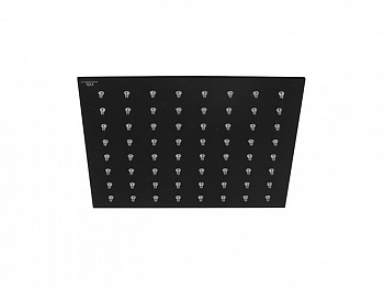 NOKEN SQUARE Верхний душ 20x20 см., с шаровым соединением и защитным клапаном, 9 л/мин, чёрный арт. 39284