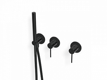 TREEMME 40mm Смеситель из стены на 3 отверстия с ручной лейкой, PVD gun metal арт. 39474