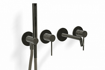 TREEMME Up+ Внешняя часть смесителя для ванны на 4 отверстия, CZ Brushed black chrome арт. 39651