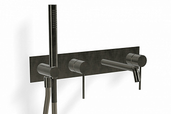 TREEMME Up+ Внешняя часть смесителя для ванны с ручным душем, CZ Brushed black chrome арт. 39652