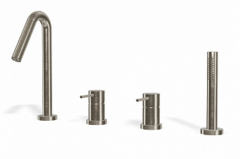 TREEMME Up+ Смеситель на борт ванны с изливом на 4 отверстия, NF Brushed nickel арт. 39700