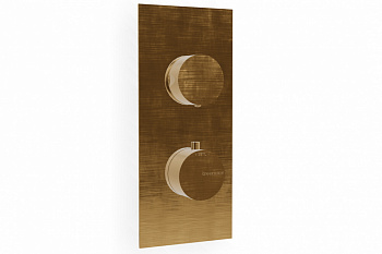 TREEMME Внешняя часть термостатического смесителя на 2 выхода, DZ Brushed gold арт. 39701