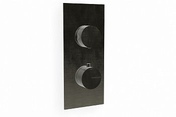 TREEMME Термостатический смеситель скрытого монтажа на 2 выхода, CZ Brushed black chrome арт. 39706
