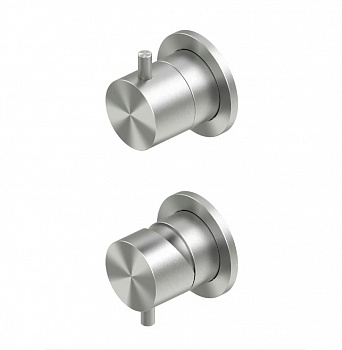QUADRO DESIGN SOURCE Смеситель для душа с переключателем на 2 потр, AISI316L Brushed Stainless Steel арт. 40013