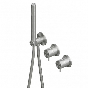 QUADRO DESIGN SOURCE Смеситель для душа на 2 потребителя, Brushed Stainless Steel арт. 40015