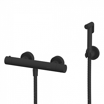 WHITECROSS Y Гигиенический душ с термостатом внешнего монтажа, Черный матовый арт. 40046