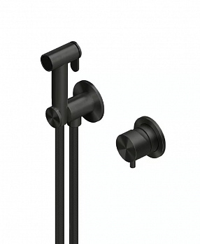 QUADRO DESIGN Смеситель с гигиеническим душем, AISI316L ON PVD: Black gold арт. 40094