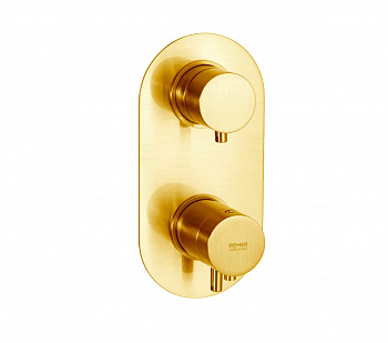 REMER ELEGANCE Термостатический смеситель для душа на 2 режима, BG brushed gold арт. 40176