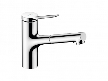 HANSGROHE Zesis M33 Кухонный смеситель однорычажный, 150 Eco с вытяжным душем, 2jet, 4,6 л/мин, хром арт. 40344
