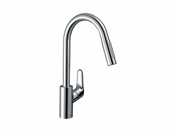 HANSGROHE Focus M41 Смеситель для кухни однорычажный 240, с выдвижным душем, 2jet, sBox, хром арт. 40346