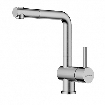 OMOIKIRI TANIGAWA-SB Смеситель однорычажный с вытяжном шлангом, нержавеющая сталь (BN) арт. 40421