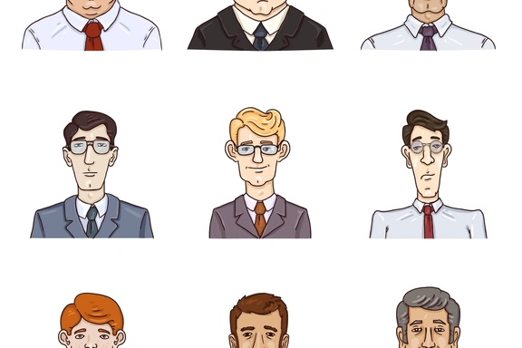 99 портретов мультяшных персонажей. Графический набор — Цифровые иллюстрации, EPS