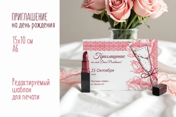 Приглашение на день рождения — Приглашение, JPG