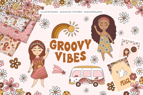 Ретро коллекция в пастельных тонах — Наборы, EPS