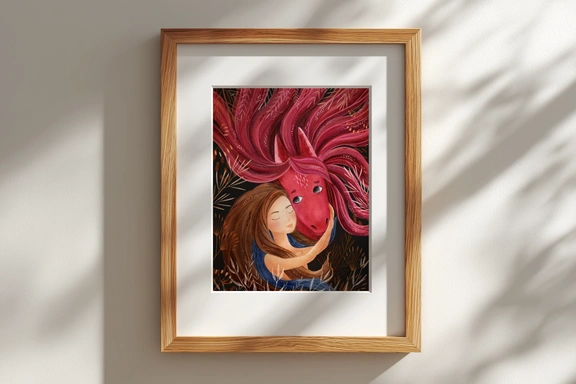 Огненная лошадь. Постер А4 с символом года 2026 — Постер, PDF