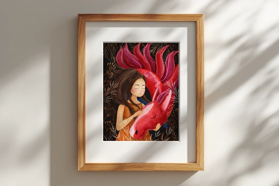 Красная лошадь. Новогодний постер А4 на 2026 год — Постер, PDF