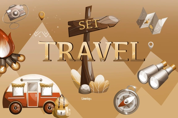 Коллекция «Travel set» — графические иллюстрации, композиции и бесшовные паттерны — Коллекция, JPG