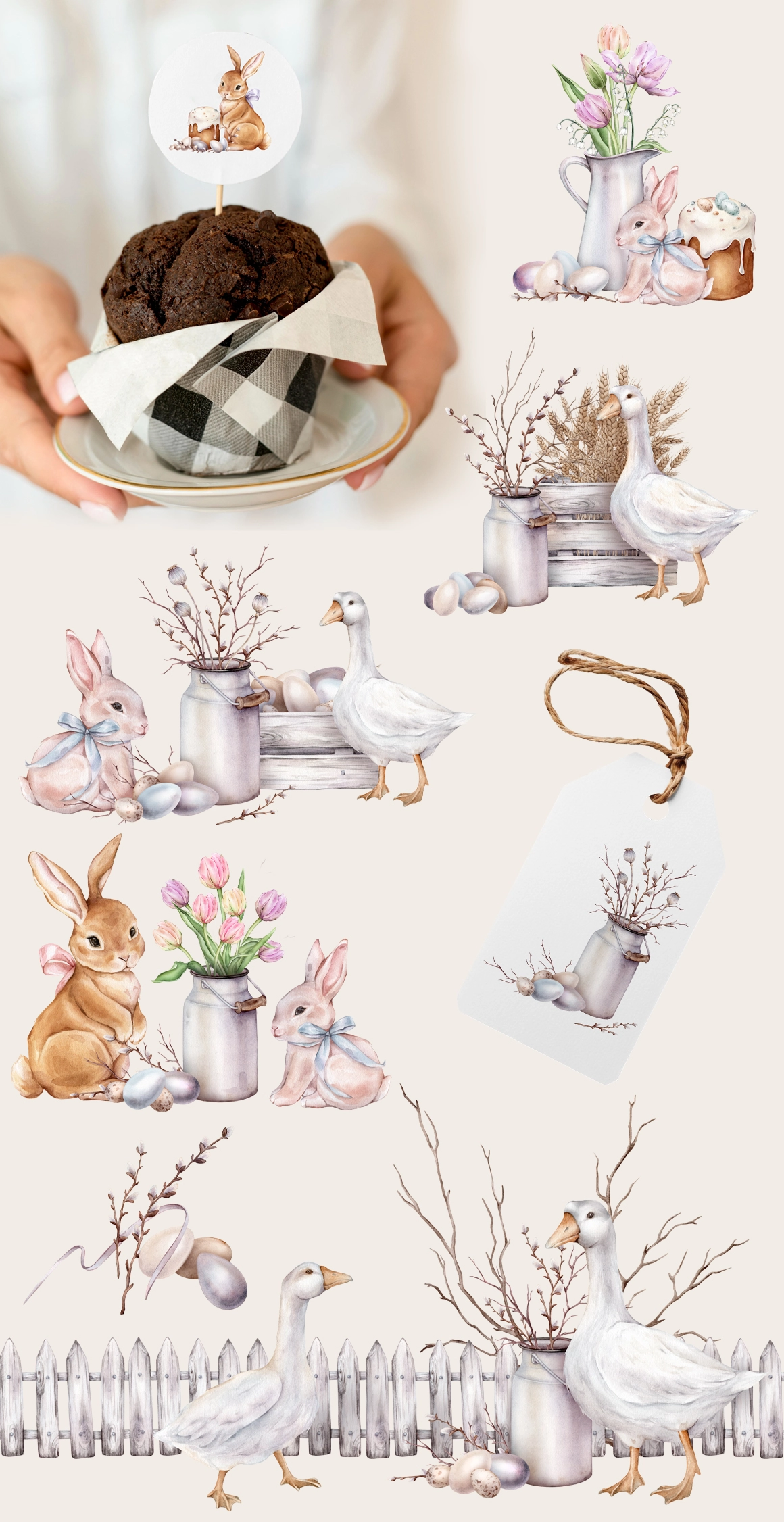 Светлая Пасха. Открытки, рамки, композиции, постеры, паттерны - скриншот 3