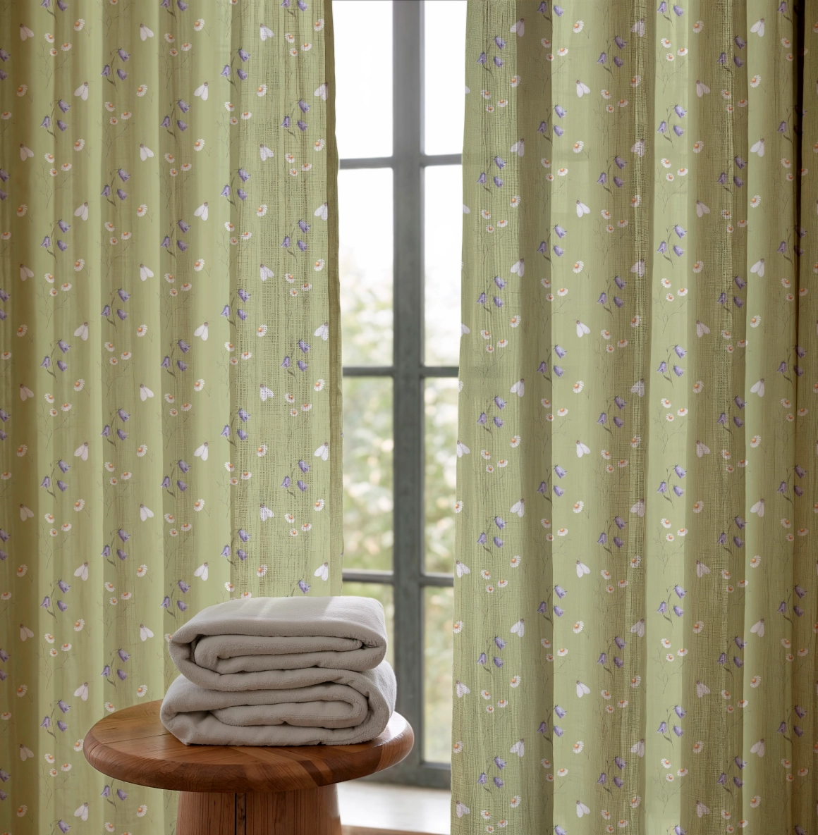 Бесшовный паттерн с колокольчиками и ромашками - скриншот 5