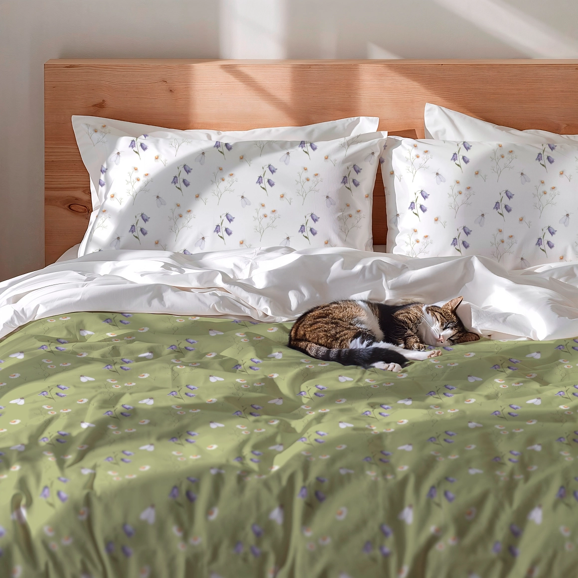 Бесшовный паттерн с колокольчиками и ромашками - скриншот 7