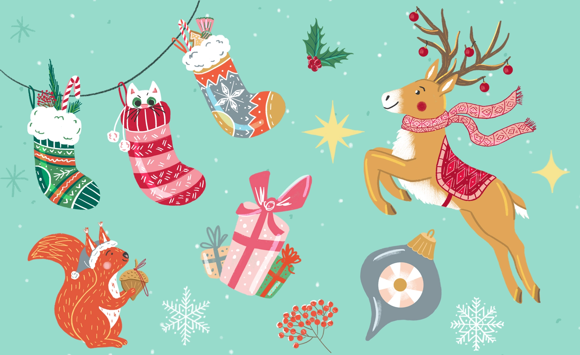 Новогодние иллюстрации для дизайна упаковок - скриншот 2